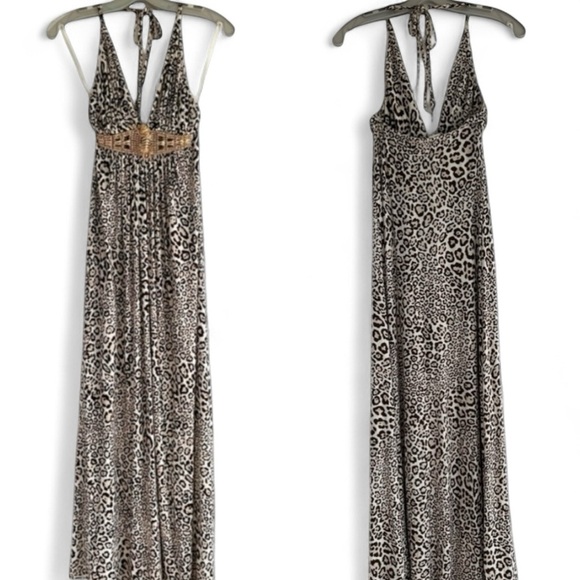 Sky brand dress Rhinestone Beaded Leopard Print Maxi Dress XS NWT - Picture 13 of 16